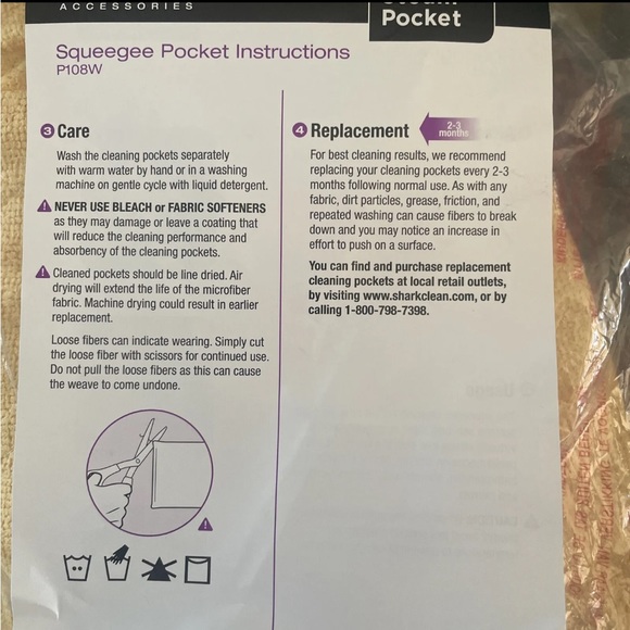 Shark Accessories 2 Yellow Squeegee Pockets P108W  ~New!! - Picture 7 of 7